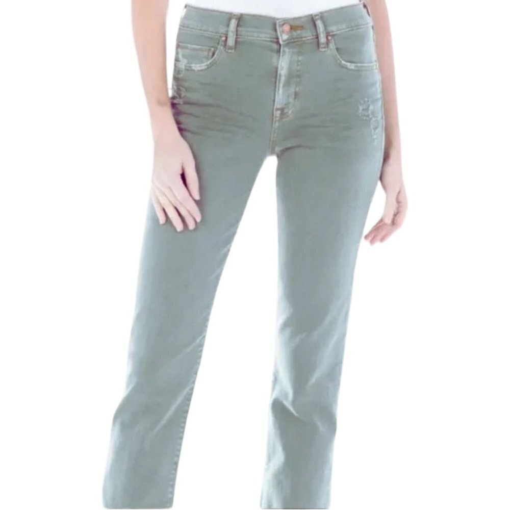 FIDELITY Women's Sage Green Oh boy High Rise Boyfriend Denim Jeans US 26
